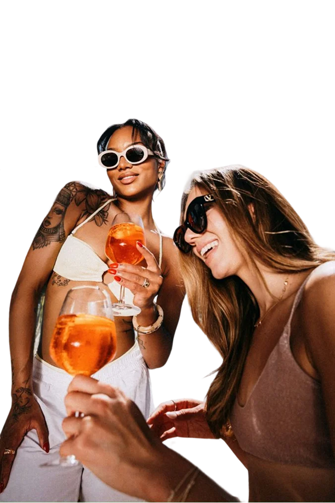 Friends celebrating with drinks